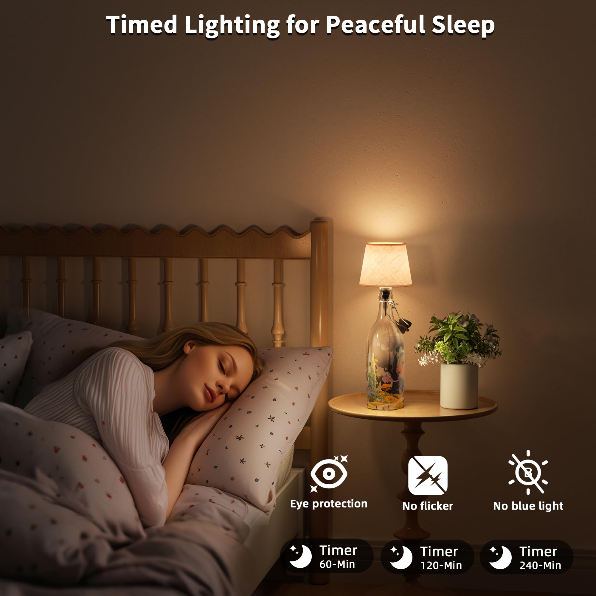 CAMCLIM linen shade creates soft, even glow on bottles