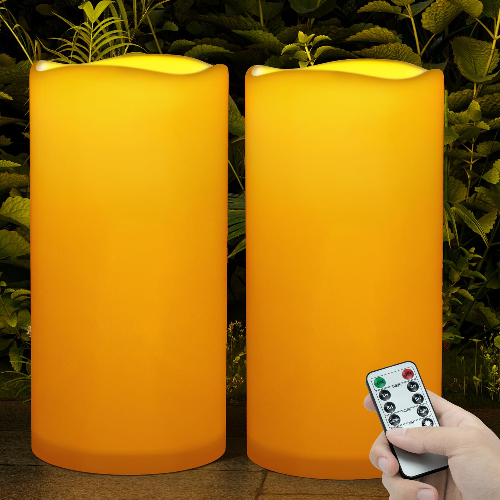 CAMCLIM 12-inch outdoor flameless candle for wind-stable porch ambiance
