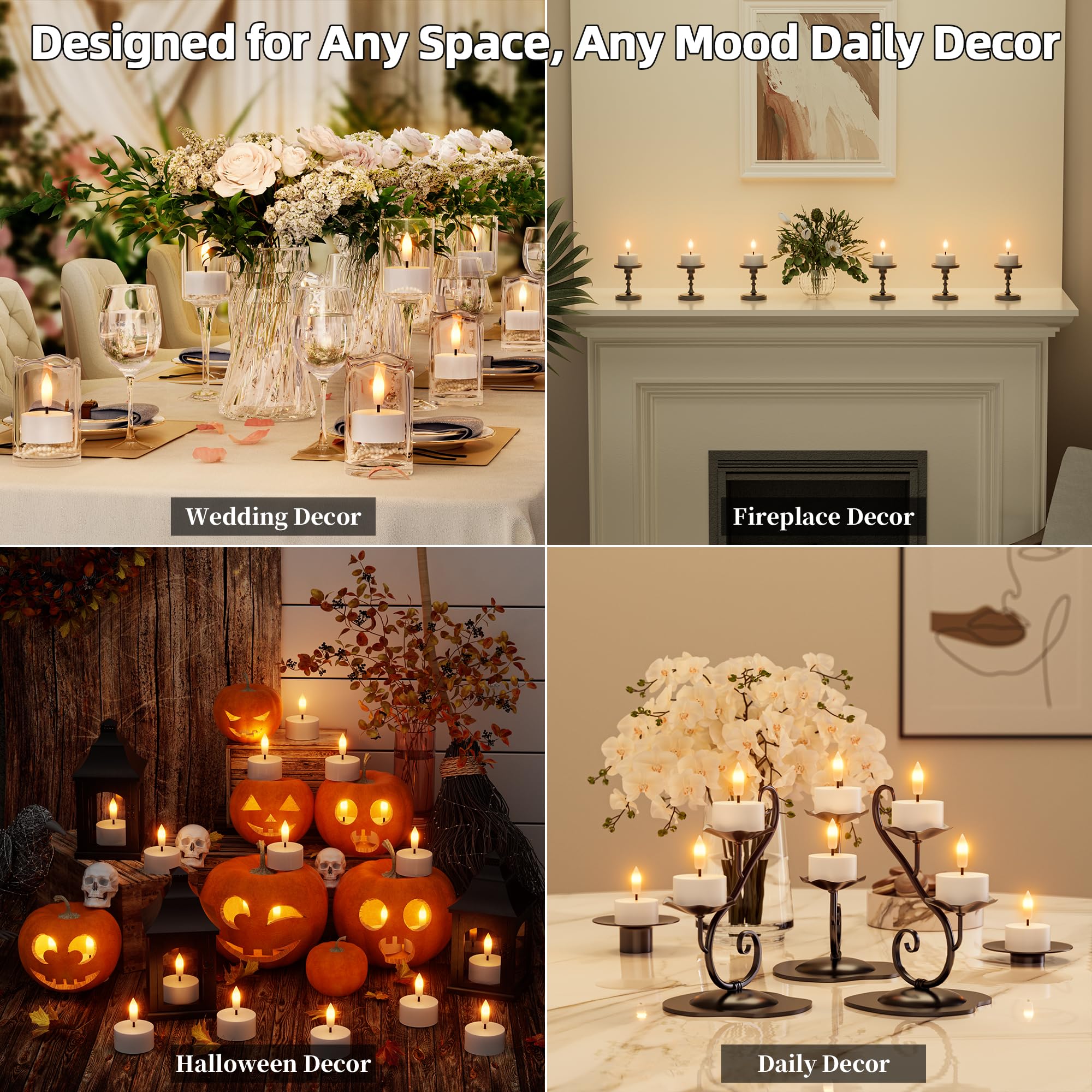 CAMCLIM twelve-pack tea lights ideal for table decor.