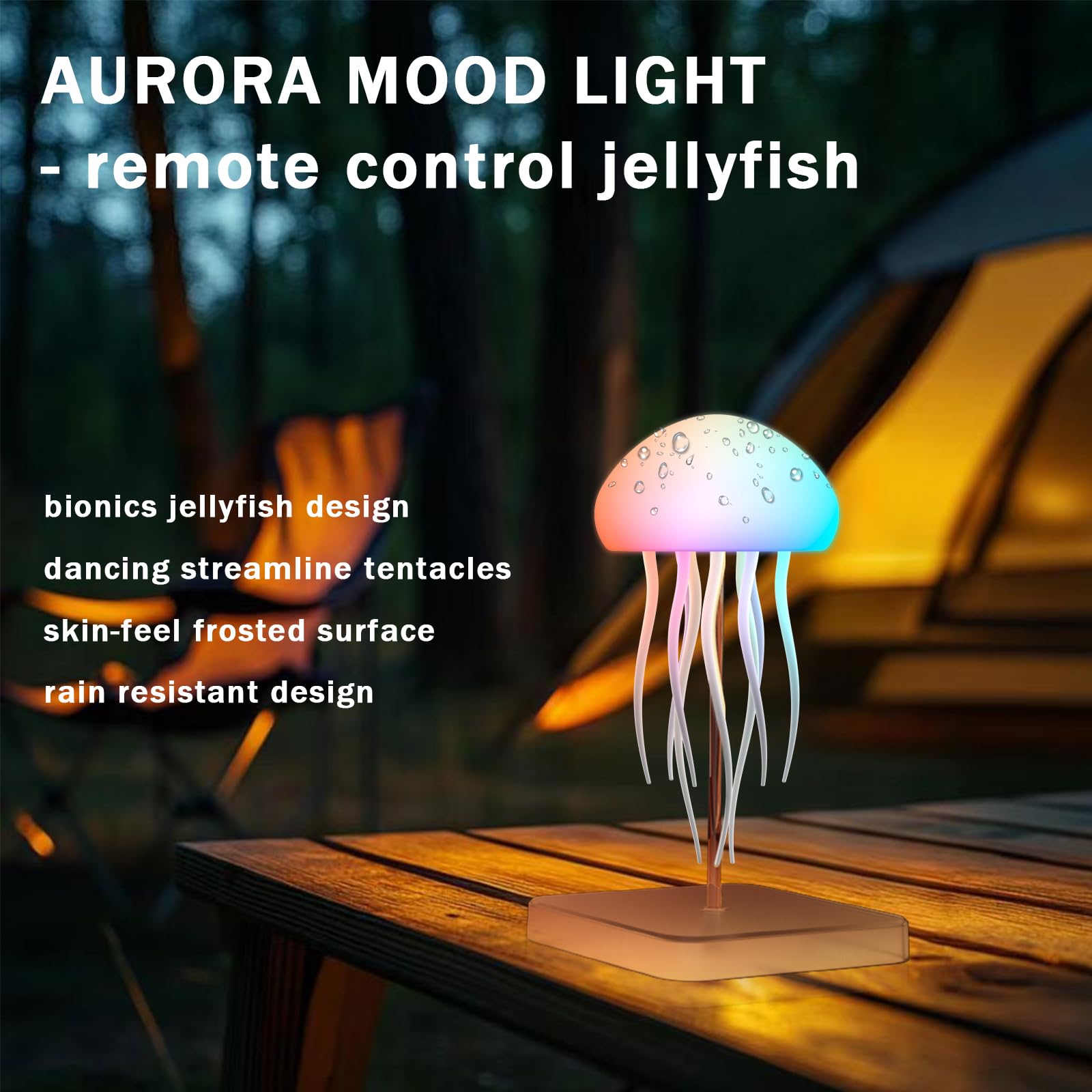 Camdii Jellyfish Lamp rechargeable battery offers cordless use.