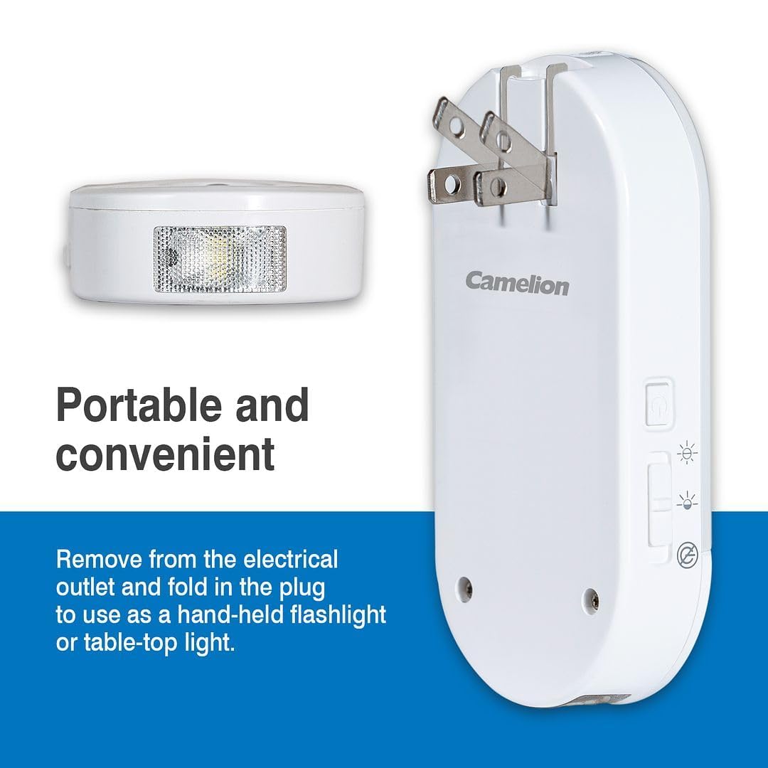 Camelion portable tabletop light for versatile use when unplugged.