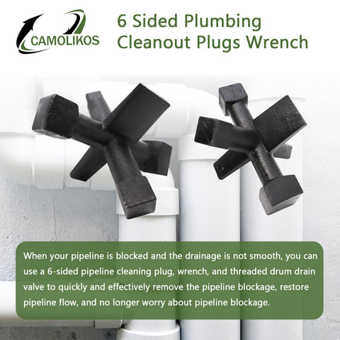 CAMOLIKOS home use cleanout tool keeps drains flowing with minimal effort.