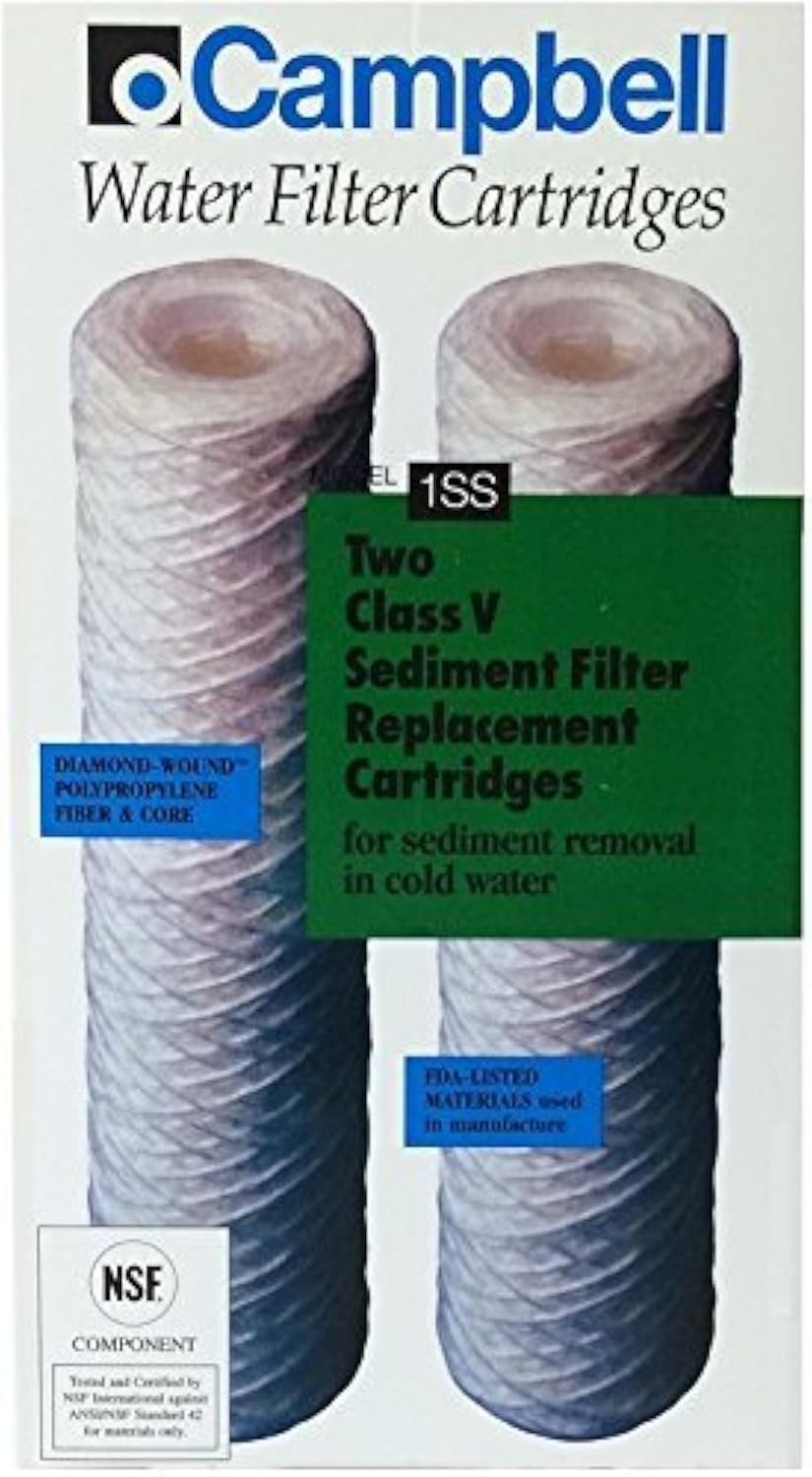 Campbell 1SS sediment filter front view captures fine particles for clearer water
