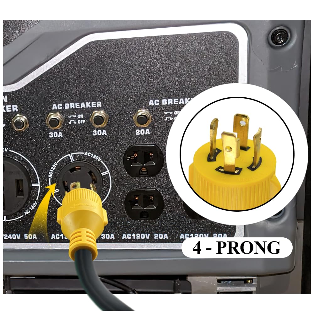 CAMPELIFY NEMA L14-30P to 14-50R connection for generator-to-RV use.