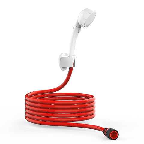 CAMPLUX hand held showerhead with 11.48 ft hose for outdoor showers and camping.
