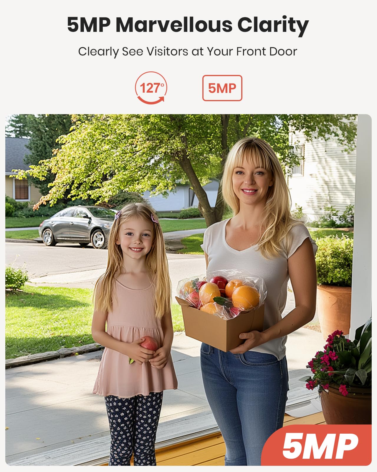 CAMSTRO Doorbell Camera night vision highlights visitors in low light with detailed silhouettes.