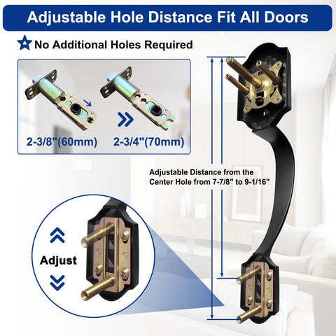 Camtek reversible handle for both left- and right-handed doors, flexible installation