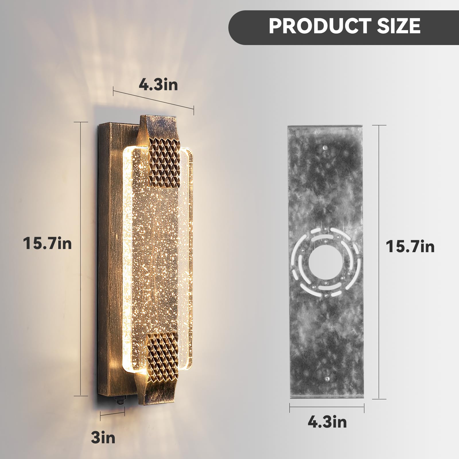 Camuucci 15.7-inch fixture provides broad light coverage.