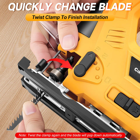 CAMXTOOL jig saw provides bevel cuts up to 45 degrees with guide ruler