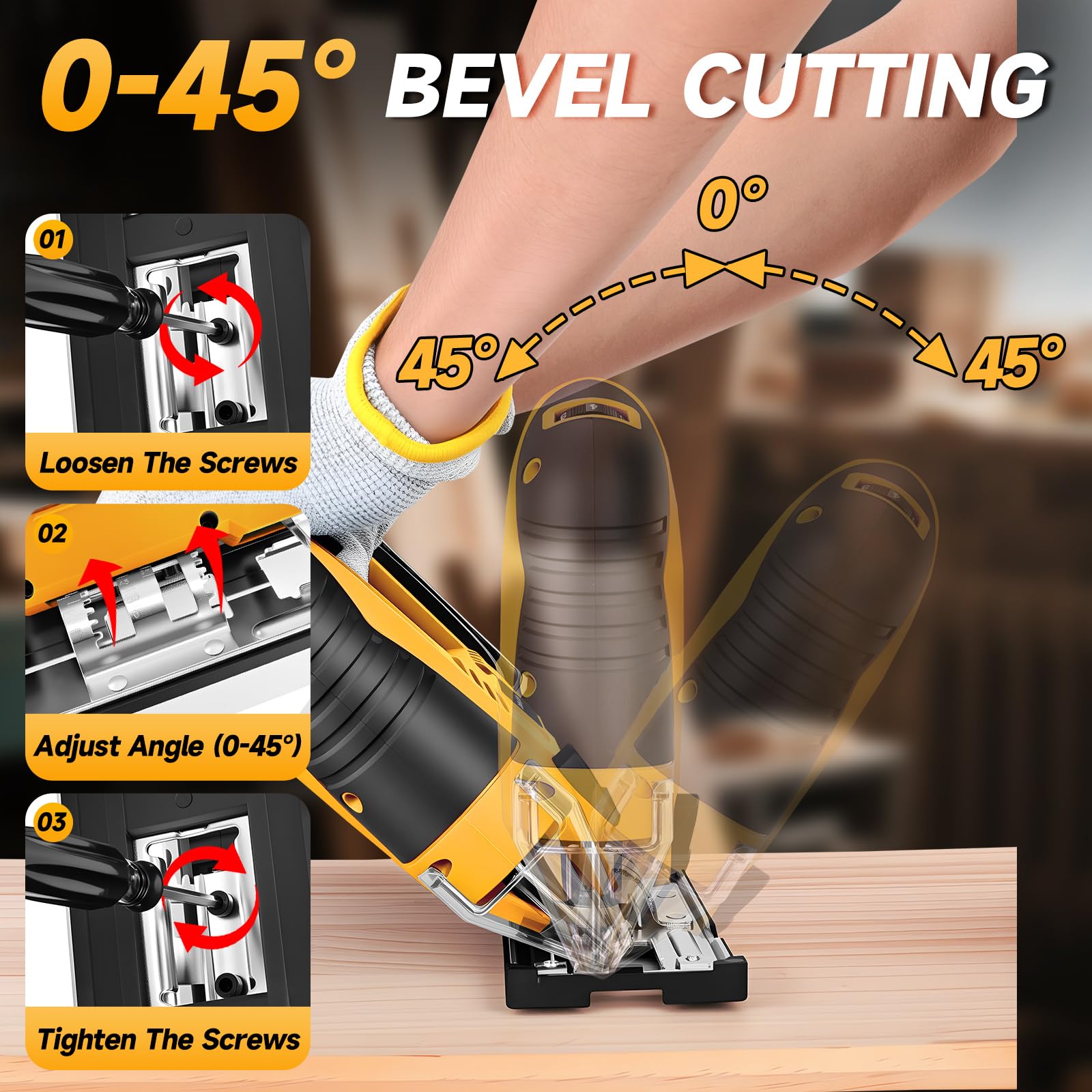 CAMXTOOL jig saw offers four orbital settings for varied patterns