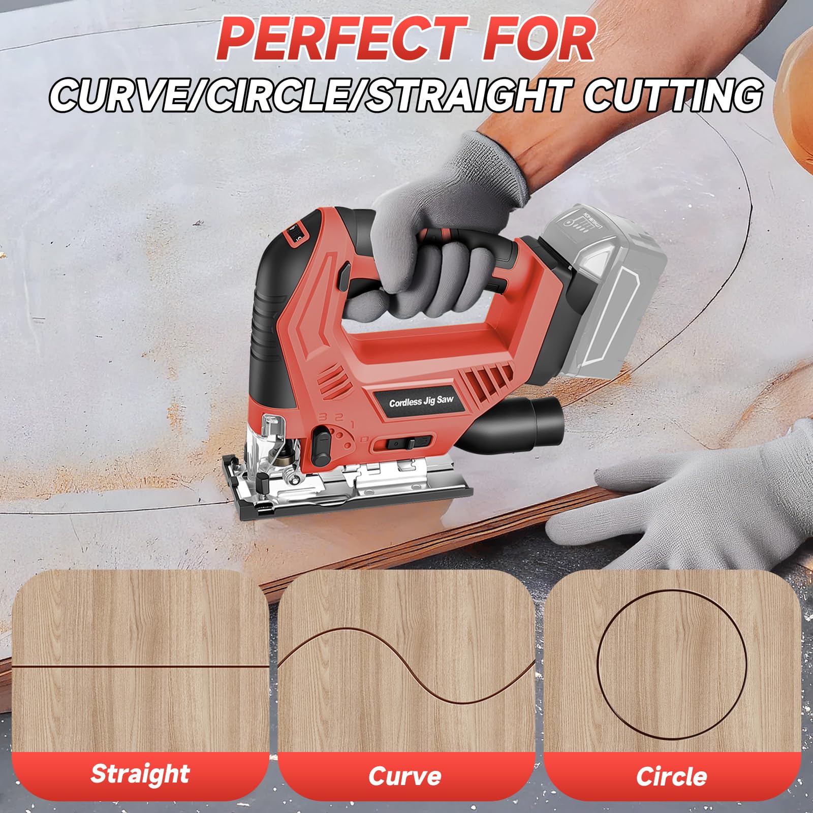 CAMXTOOL jigsaw guide ruler helps maintain straight lines.