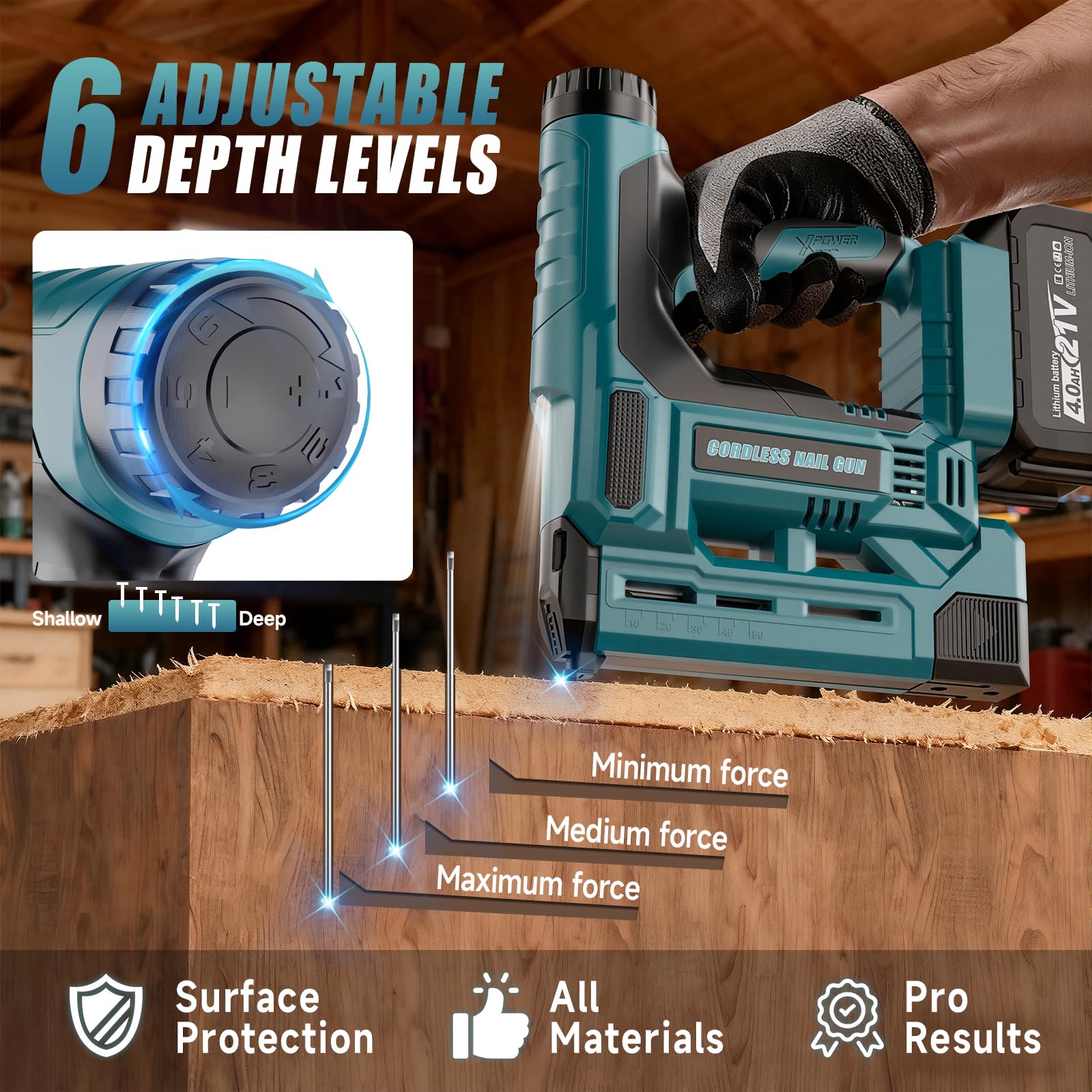 CAMXTOOL 2-in-1 brad nailer and staple gun in one versatile tool