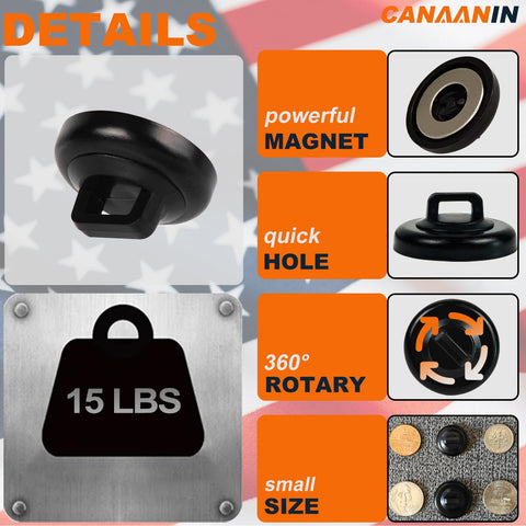 CANAANIN magnet zip tie mount clip on metal shelf keeps cables organized