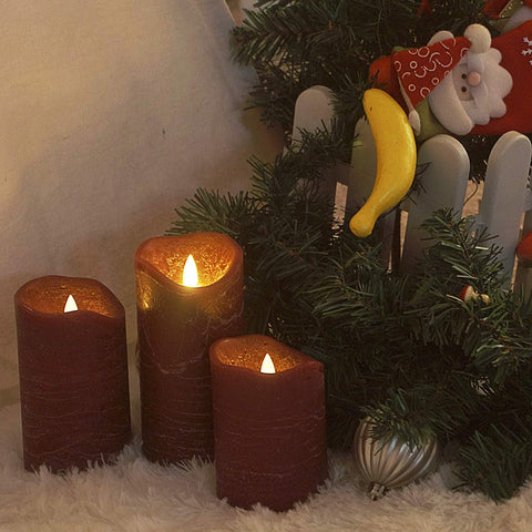 Candle Choice real wax pillar candle with traditional appearance and soft flicker