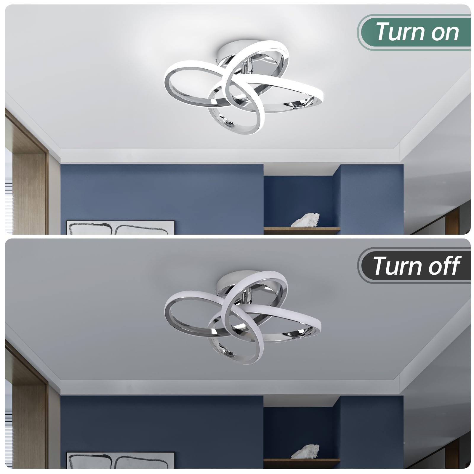 CANEOE 6000K cool white ceiling light brightens bathrooms and entryways.