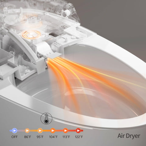 CANEST self-cleaning nozzle with warm air drying keeps the bathroom fresh.