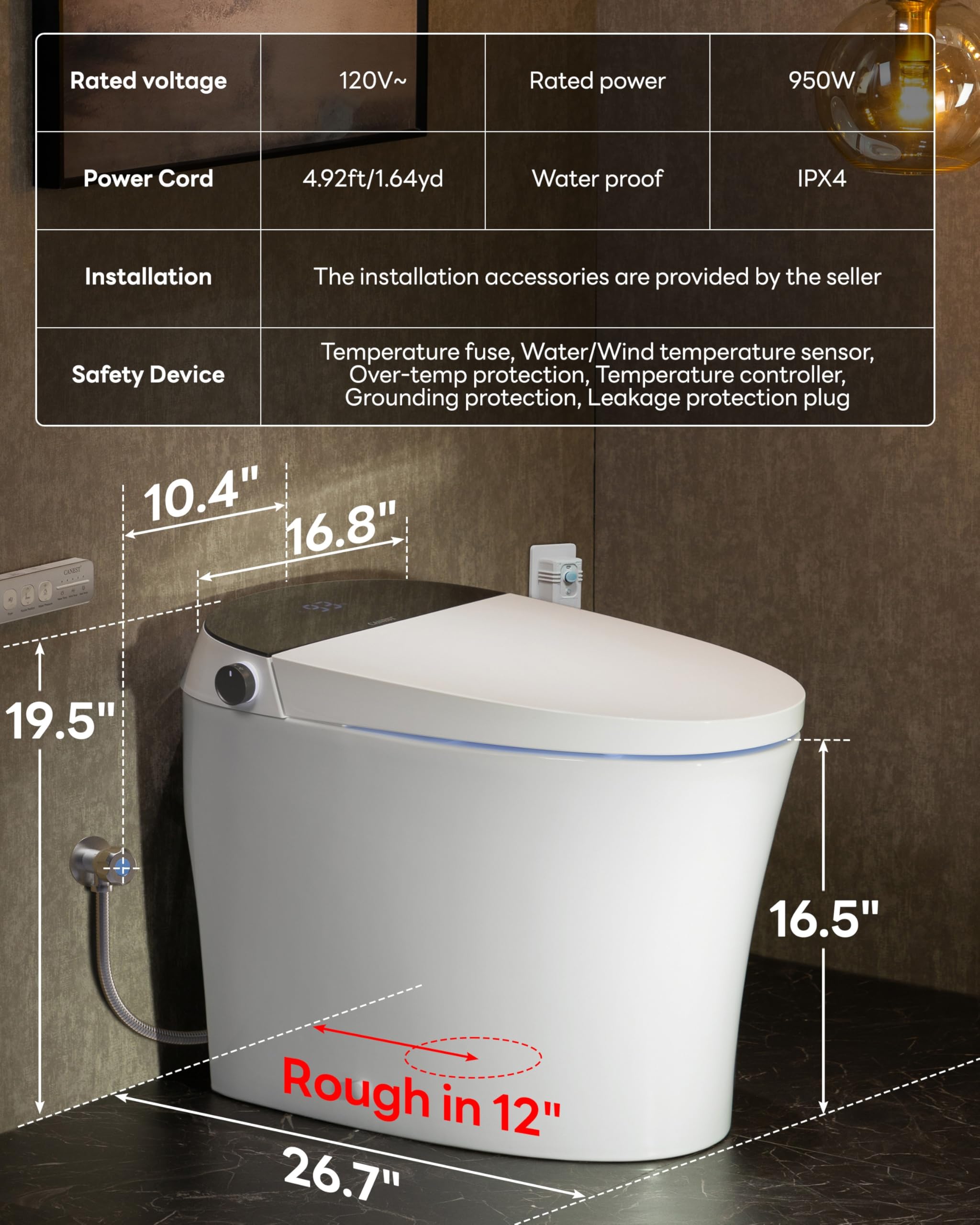 CANEST TC-100GE one-piece design suits modern bathrooms