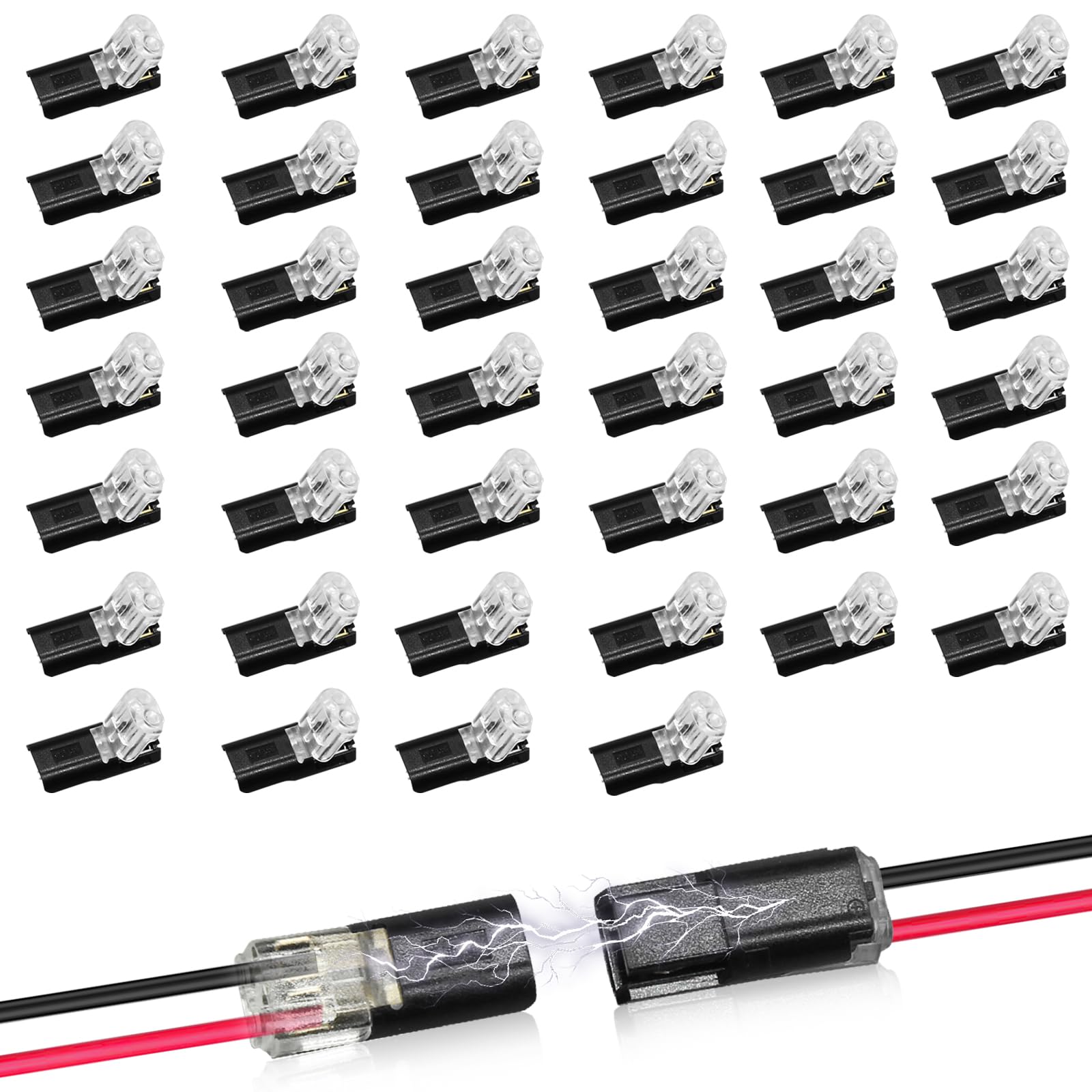 CANIPHA 40pcs double-wire connector with locking buckle for secure LED strip wiring