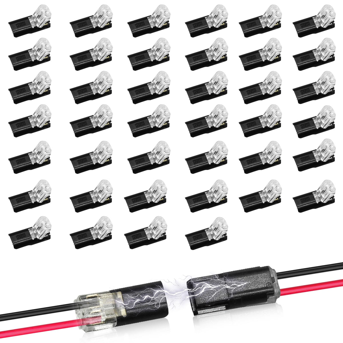 CANIPHA 40pcs double-wire connector with locking buckle for secure LED strip wiring