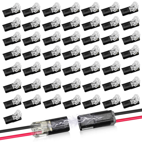 CANIPHA double-wire connector close-up for reusable LED wiring.