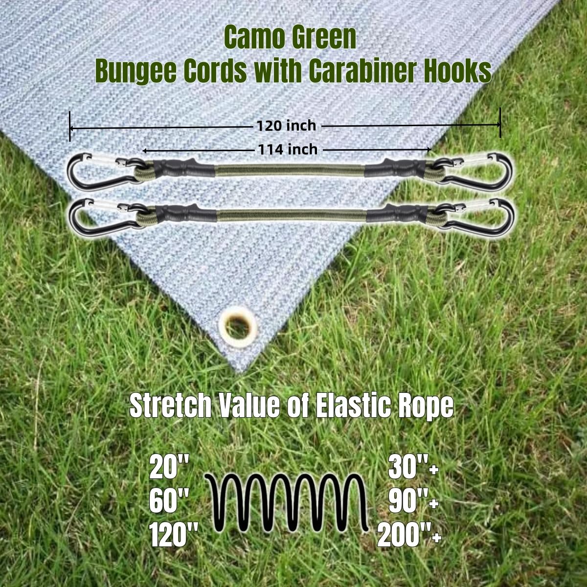 CanKing camouflage bungee carabiner close-up highlighting strong grip for outdoor use.
