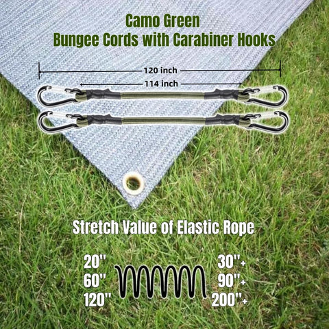 CanKing camouflage bungee carabiner close-up highlighting strong grip for outdoor use.