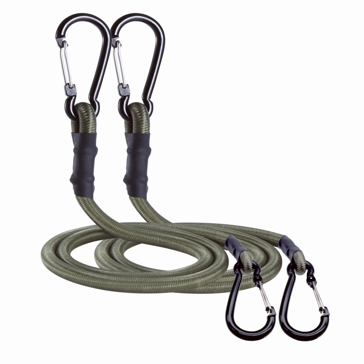 CanKing camouflage bungee cord 120-inch close-up showing secure carabiner.