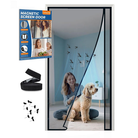 CANLENE magnetic screen door with left opening enables hands-free passage and comfort.