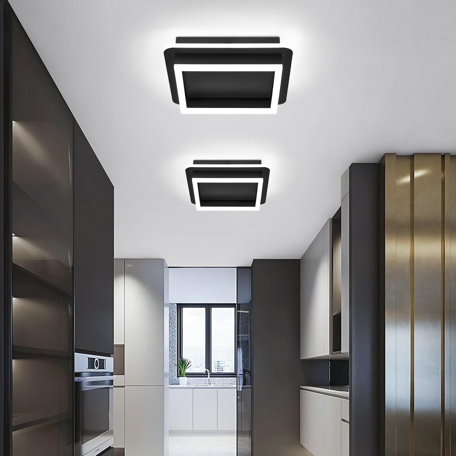CANEOE ceiling light installed on ceiling with easy hard-wired setup