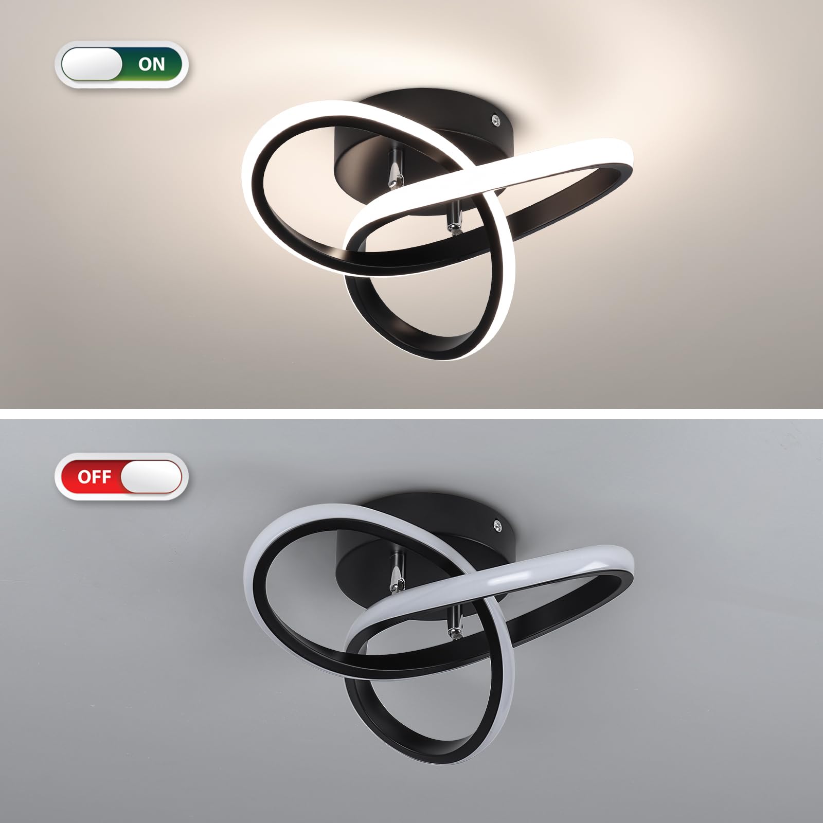 CANEOE curved-design LED ceiling lamp adds modern elegance