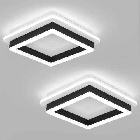 CANEOE square flush mount light black 2-pack delivers clean hallway illumination