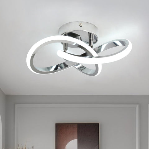 CANEOE hallway light with chrome close-to-ceiling finish brightens entryways.