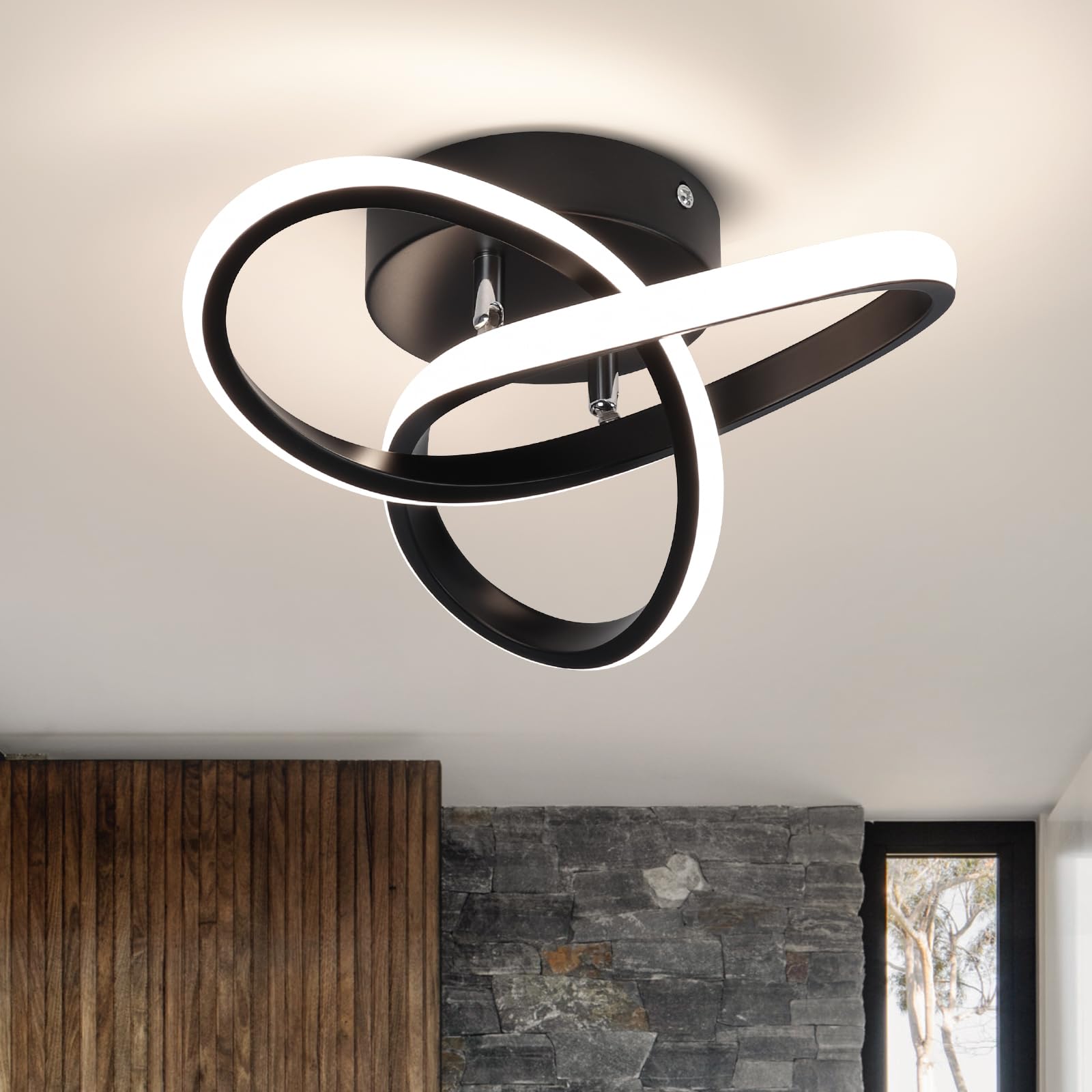 CANEOE curved design LED ceiling light enhances modern spaces with efficient illumination