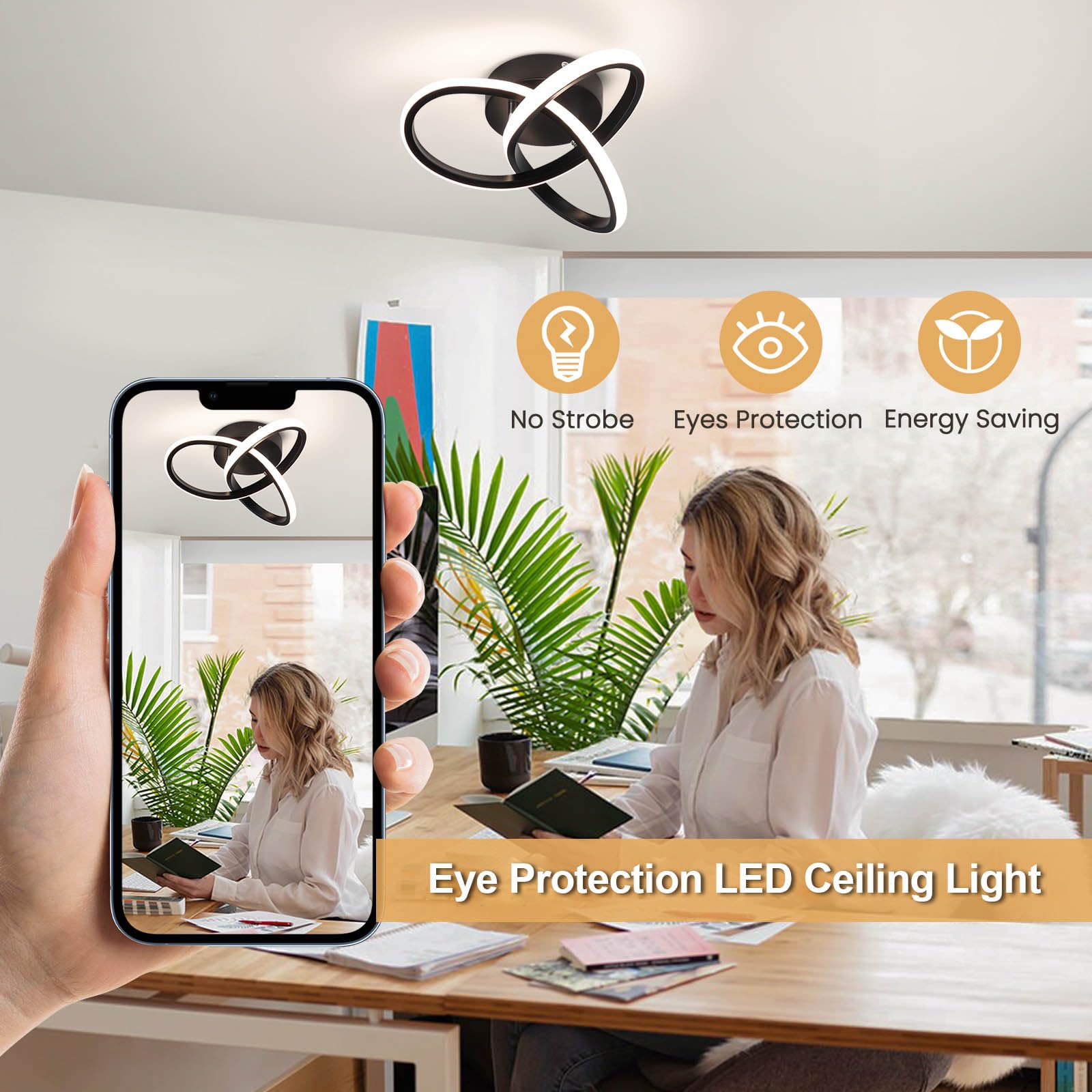 CANEOE semi-flush mount design fits low ceilings in any room