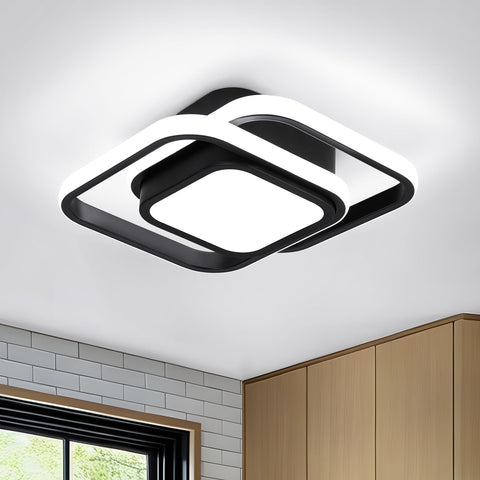 CANEOE small square ceiling light in black finish delivers efficient, modern illumination.