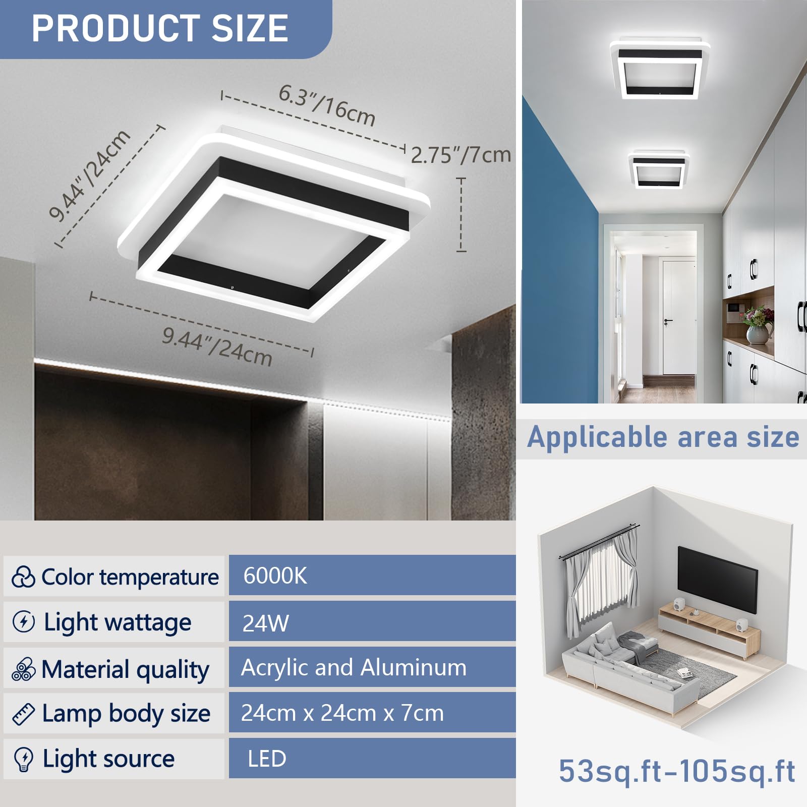 CANEOE milky acrylic diffuser with aluminum frame for even illumination.