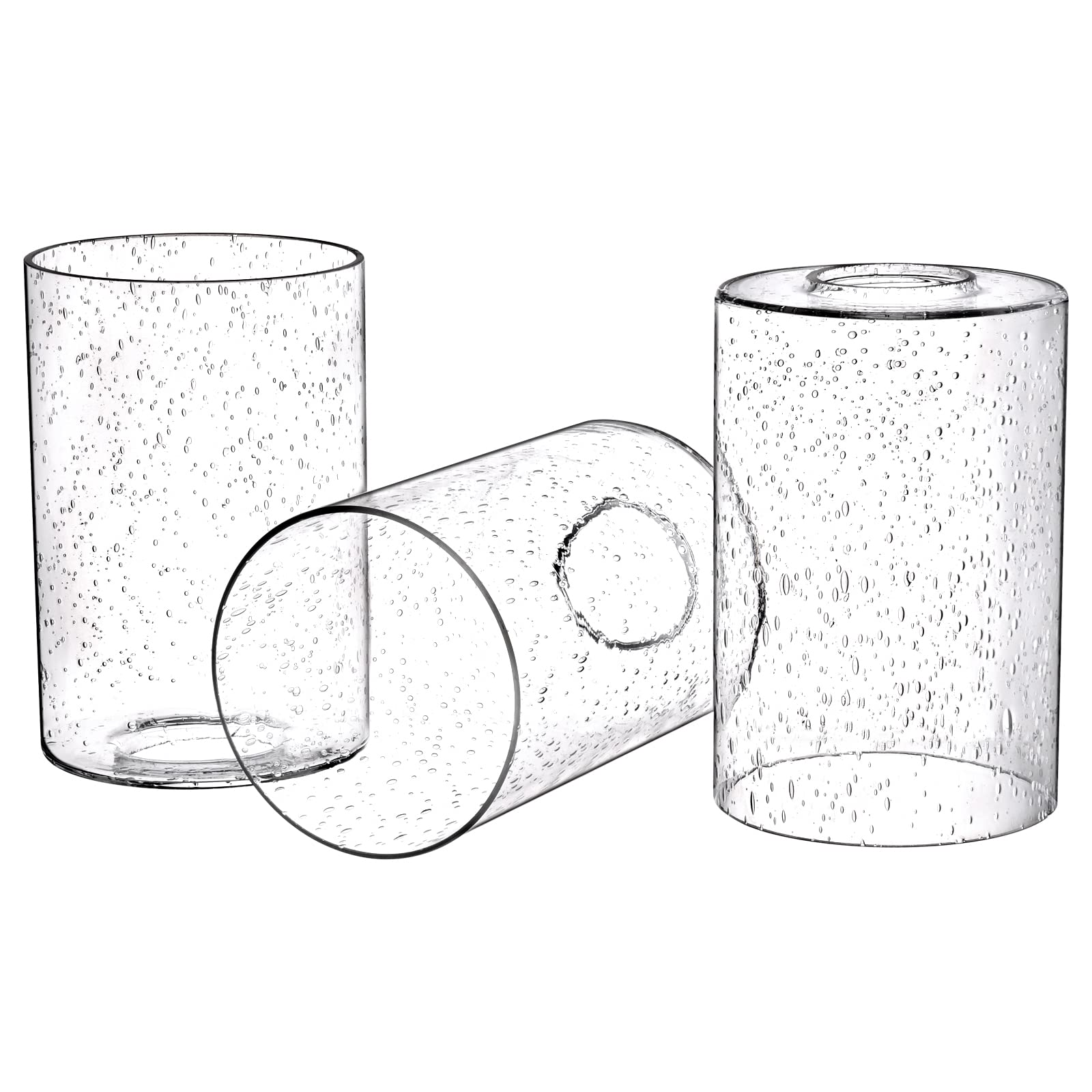 Canomo seeded bubble glass shade in 6in cylinder for warm ambient diffusion
