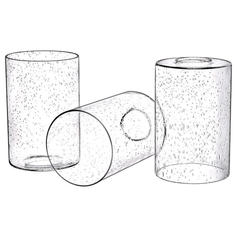 Canomo seeded bubble glass shade in 6in cylinder for warm ambient diffusion