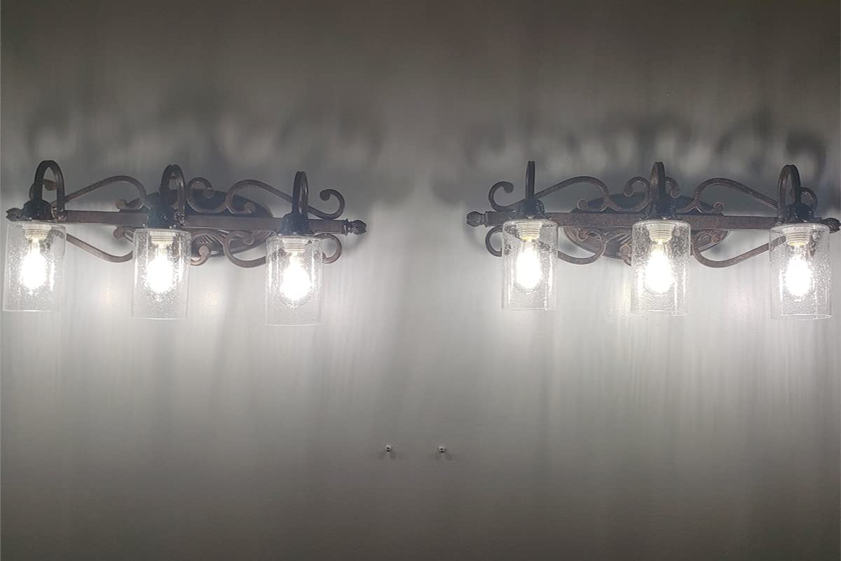 Canomo seeded bubble glass shade on a chandelier elevates ambience