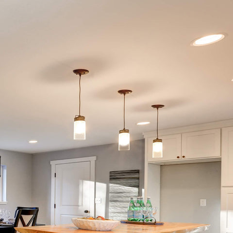 Canomo seeded bubble glass shade texture adds character to fixture
