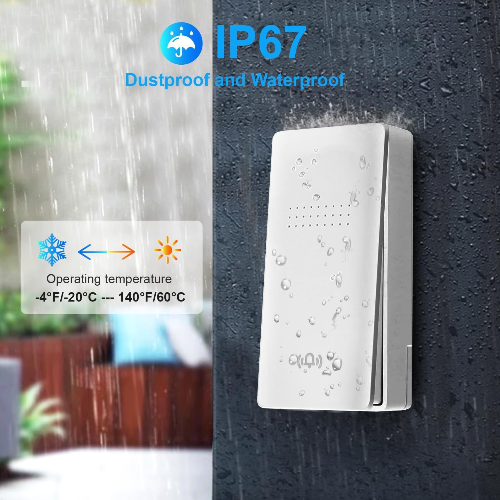 CANWUPON doorbell range up to 1300 ft for multi-room coverage