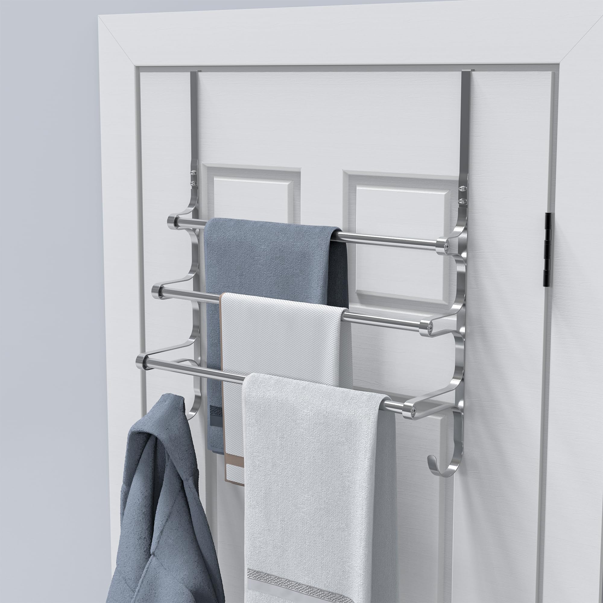 Canyave space-saving bathroom organizer keeps towels orderly