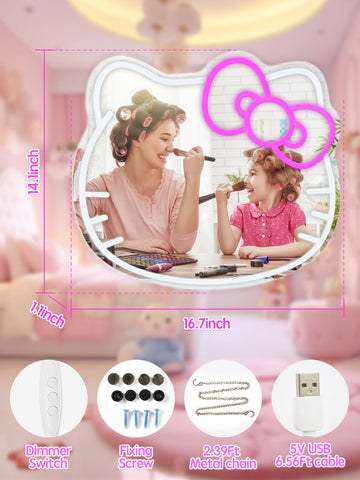 Capeebaala pink-room decor mirror provides safe, durable grooming reflection