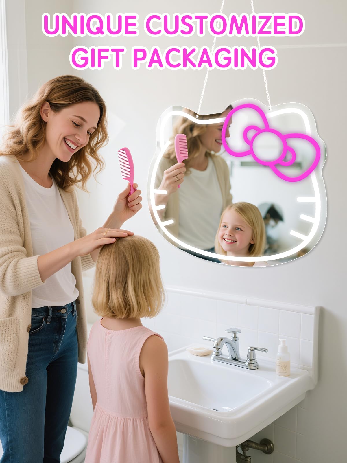 Capeebaala vanity mirror with LED lights and remote for customizable makeup lighting