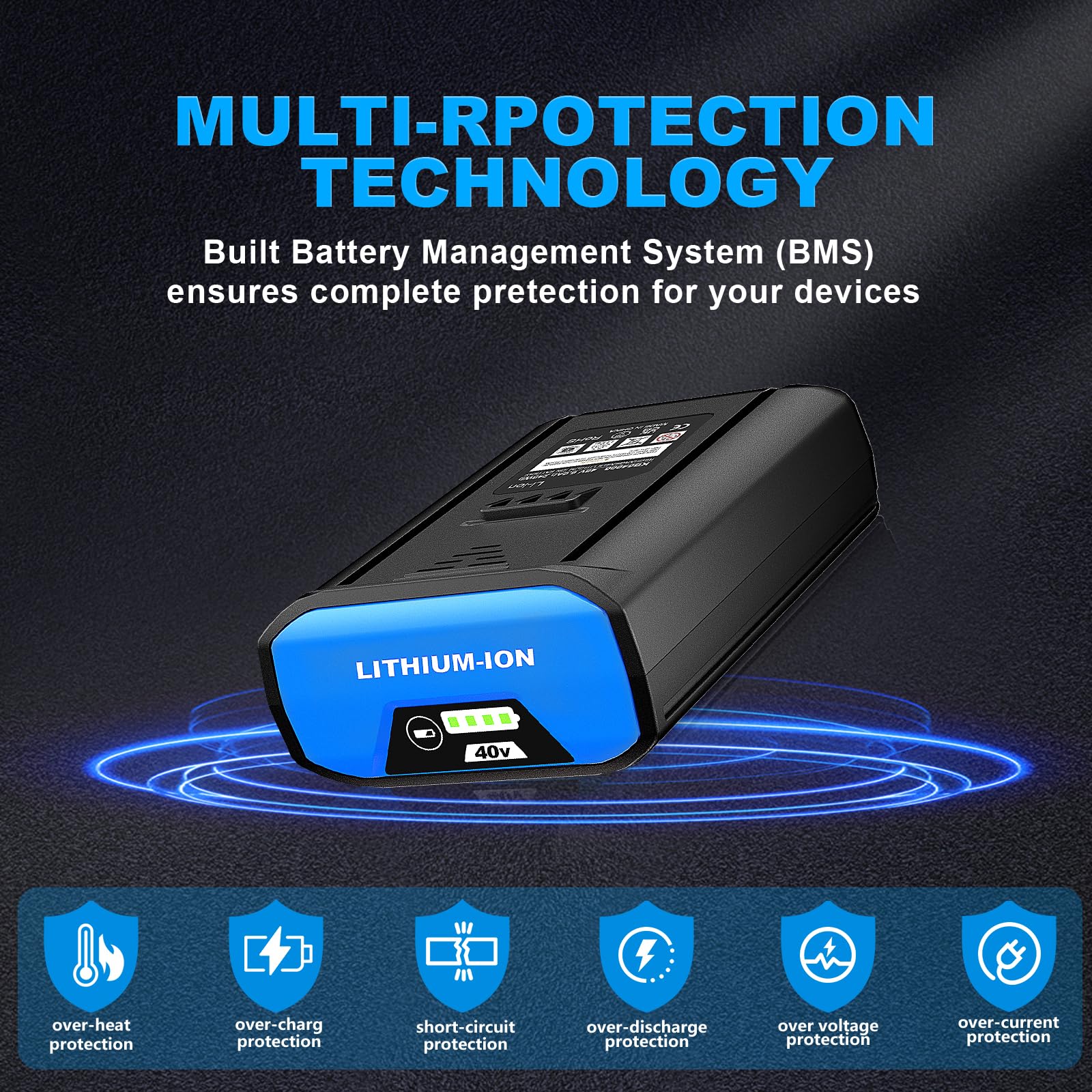 Capowill 40V battery compatible with Kobat 40V tools