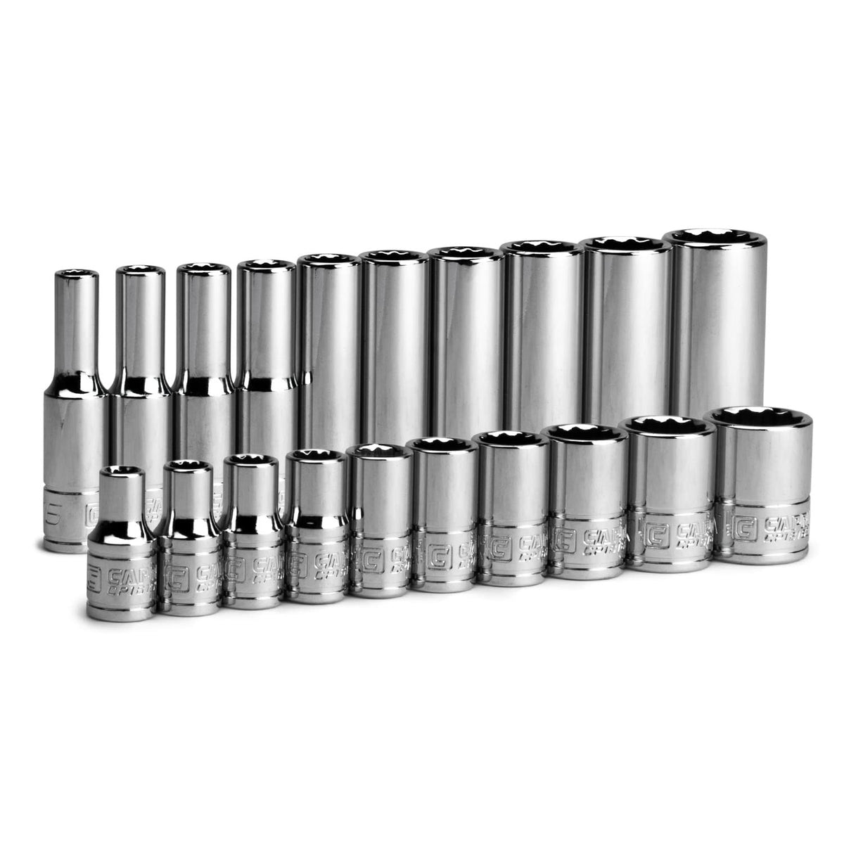 Capri Tools 1/4 in drive deep socket 3/16 to 9/16 inch for precise torque on SAE fasteners.