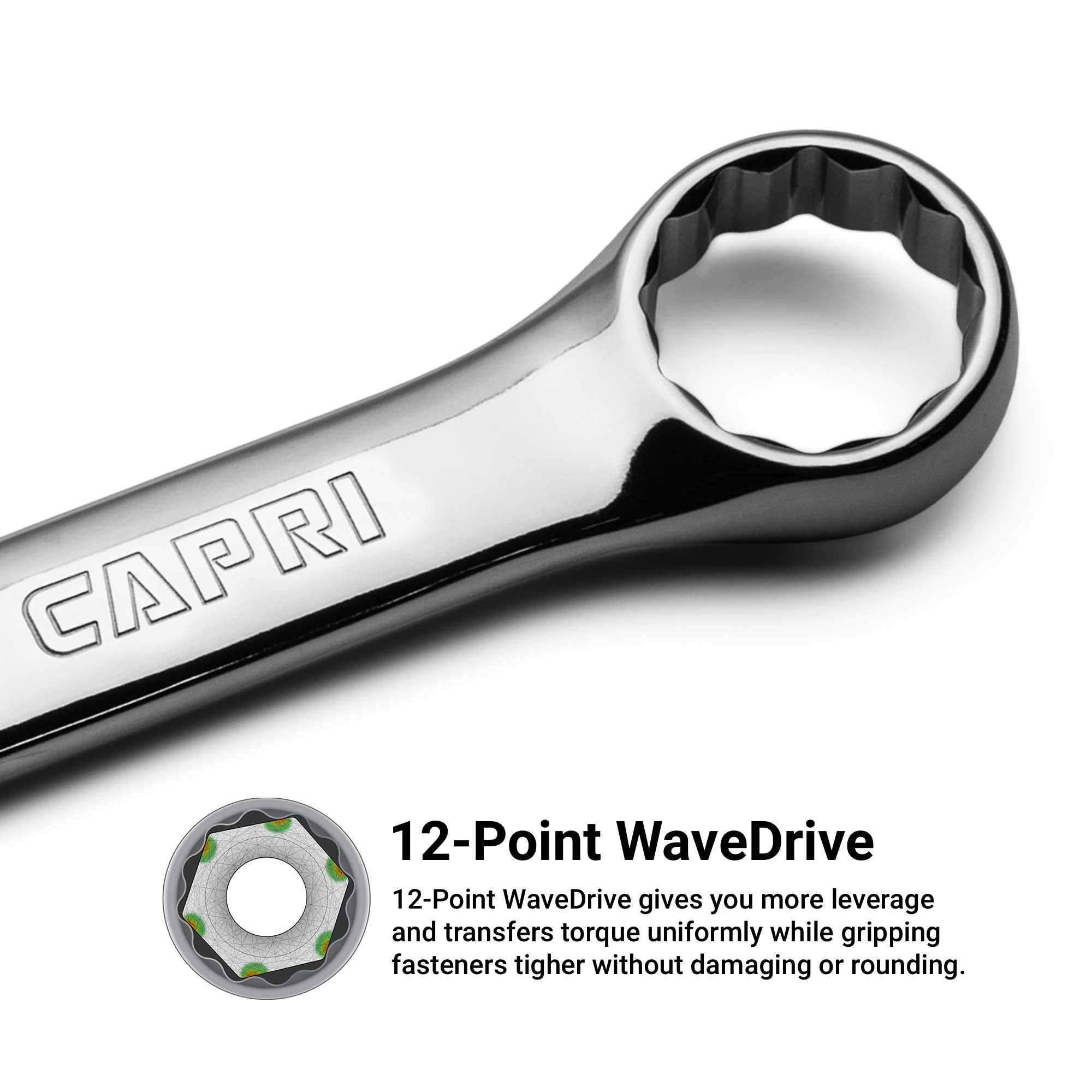 Capri Tools 15-degree offset offers knuckle clearance in tight spots