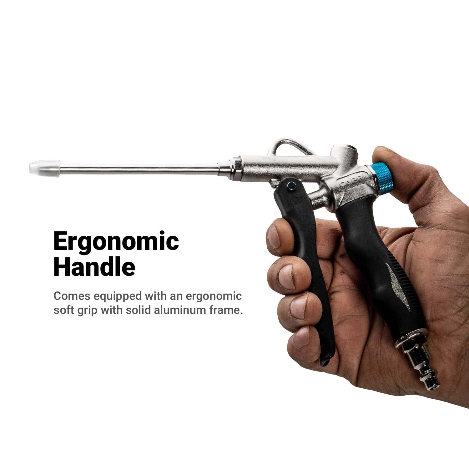 Capri Tools 2-way inlet design adapts to top or bottom hoses.