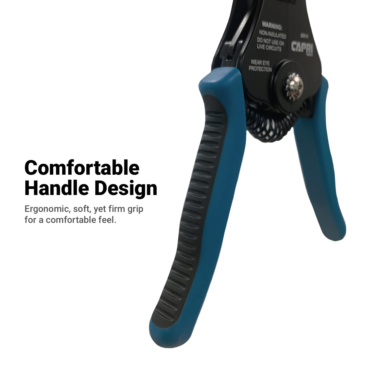 Capri Tools 20010 machined stripping holes remove insulation precisely without damage.