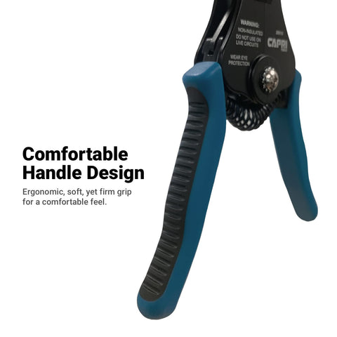 Capri Tools 20010 machined stripping holes remove insulation precisely without damage.